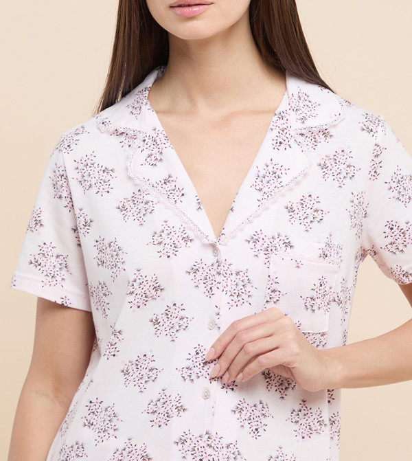 أر آند بي  ملابس نوم - زهري فاتح  Pyjama Set