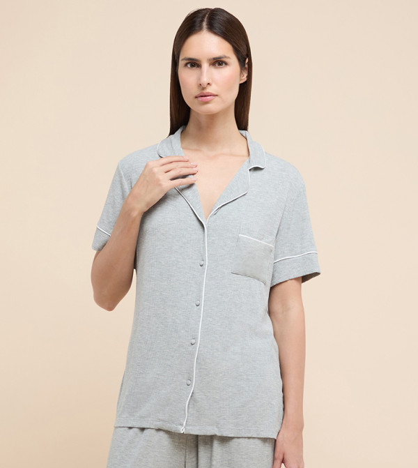 أر آند بي  أطقم بيجاما  - رمادي ميلانج Pyjama Set