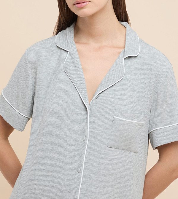 أر آند بي  أطقم بيجاما  - رمادي ميلانج Pyjama Set