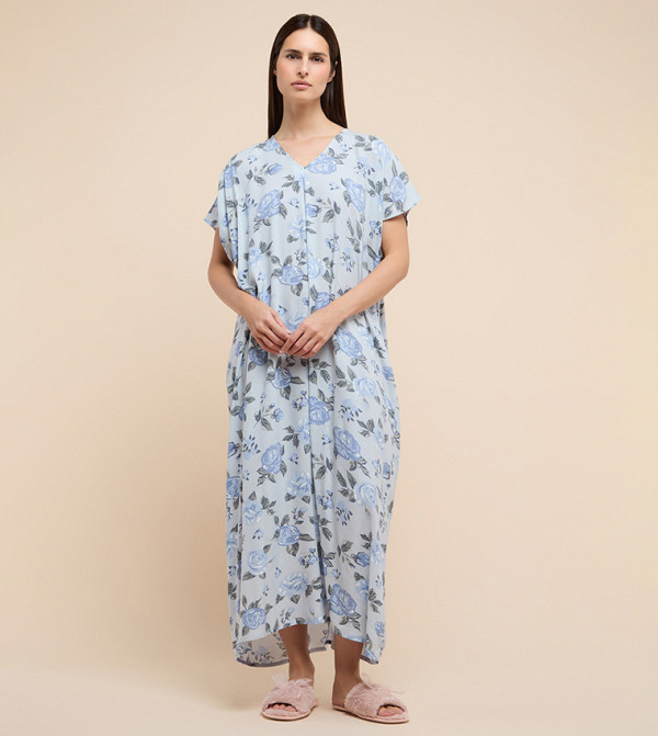 R&B Night Dress & Gowns - Light Blue Night Dress & Gowns