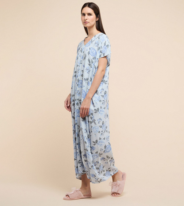 R&B Night Dress & Gowns - Light Blue Night Dress & Gowns