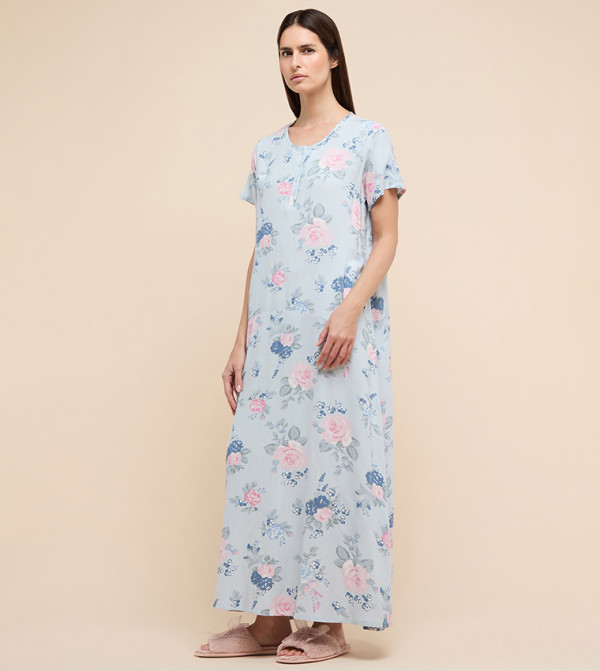 R&B  Night Dress & Gowns - Powder Blue Night Dress & Gowns