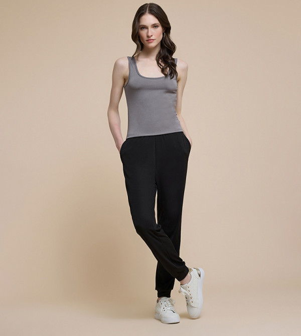 R&B Sleeveless Tops - Dark Grey Sleeveless Tops