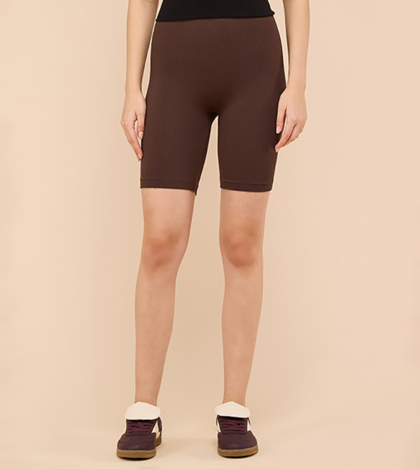 R&B  Shorts - Brown Casual Shorts