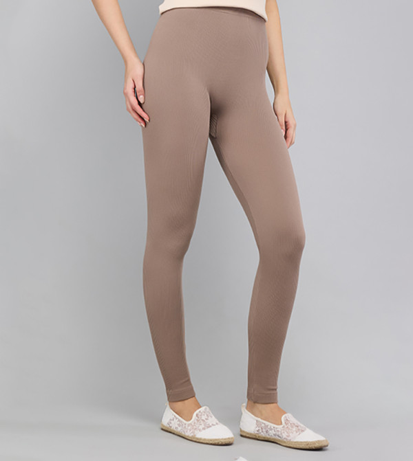 أر آند بي ليقينز - بني غامق leggings
