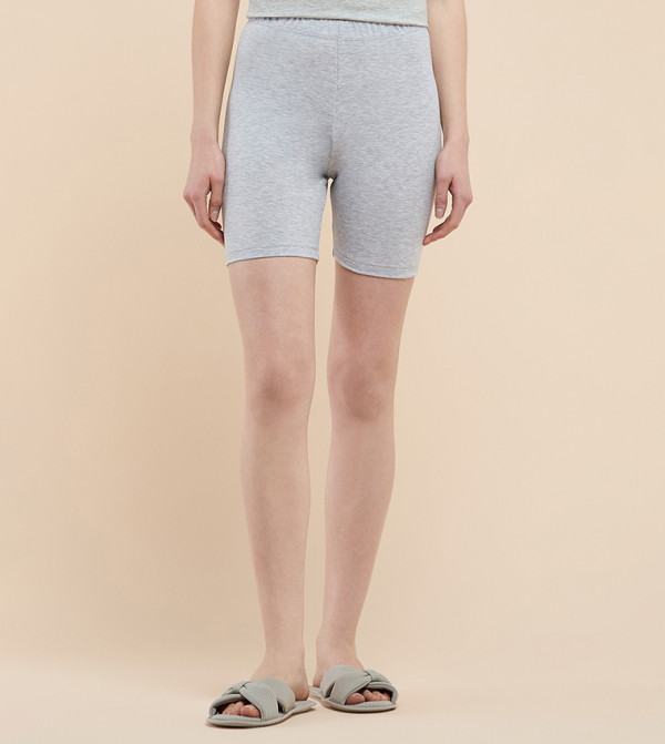 R&B  Shorts - Grey Melange Casual Shorts