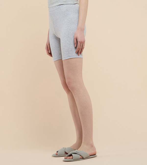 R&B  Shorts - Grey Melange Casual Shorts