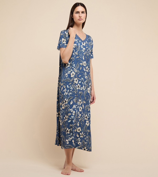 R&B Night Dress & Gowns - Mid Blue Night Dress & Gowns