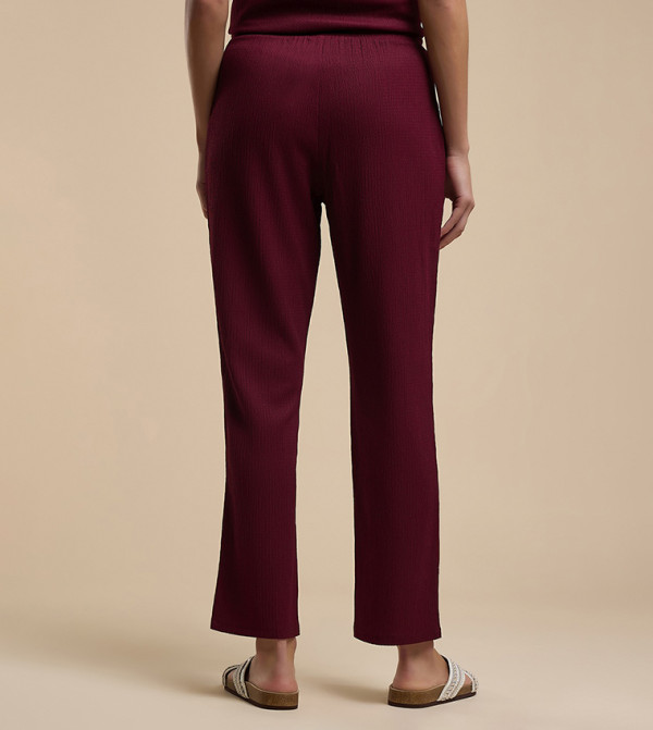 R&B Pants & Leggings - Wine Casual Pants