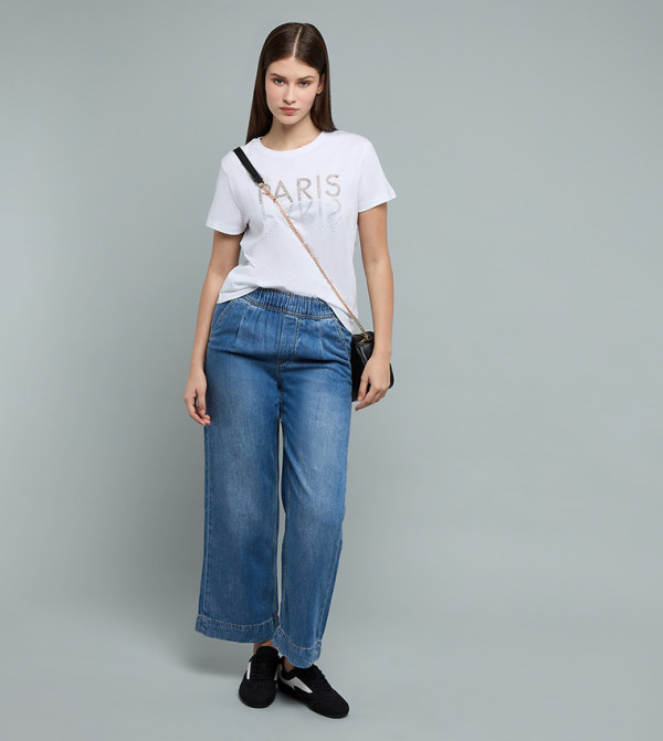 أر آند بي  تيشيرتات كاجوال - أبيض  Short Sleeve T-Shirts