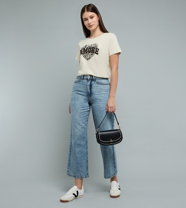 أر آند بي  تيشيرتات كاجوال - أوف وايت Short Sleeve T-Shirts