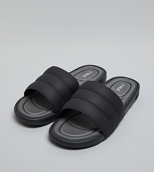 R&B  Slides - Black Shirts