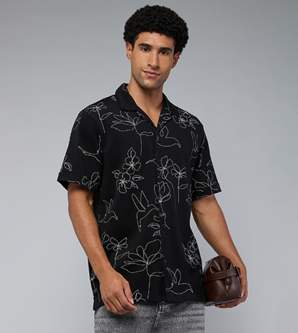 R&B  Shirts - Black Short Sleeves