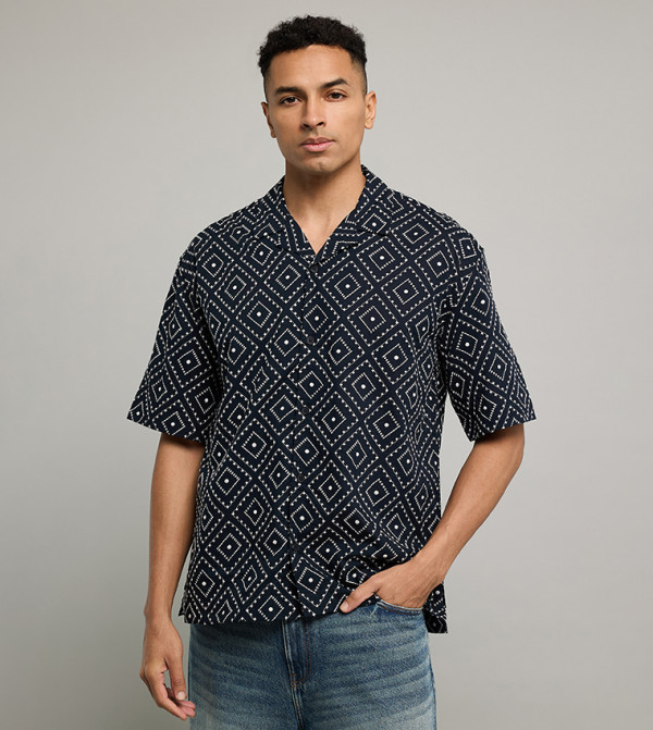 أر آند بي  أكمام قصيرة - كحلي Short Sleeves