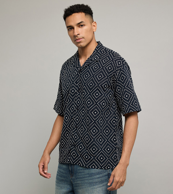 أر آند بي  أكمام قصيرة - كحلي Short Sleeves