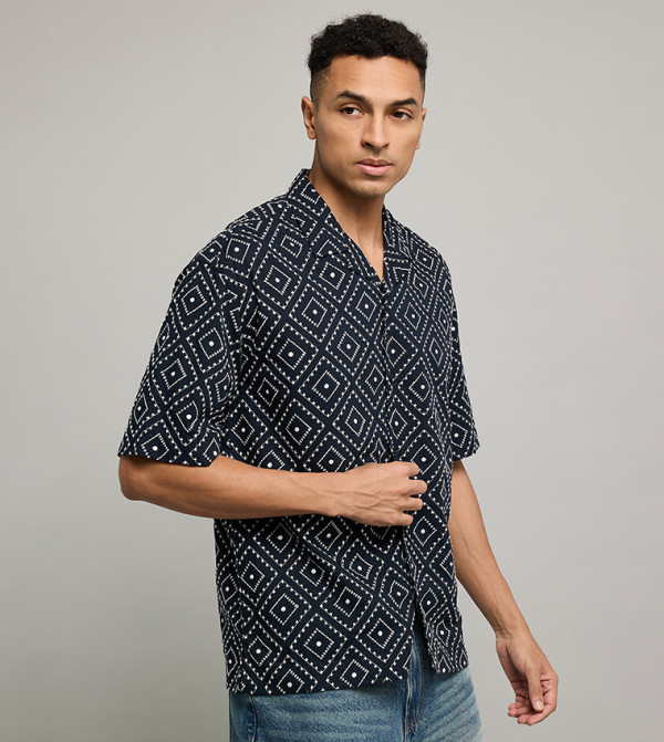 أر آند بي  أكمام قصيرة - كحلي Short Sleeves