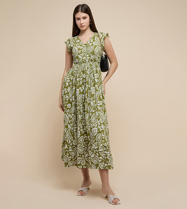 أر آند بي  فساتين ميدي  - أخضر Pyjama Set