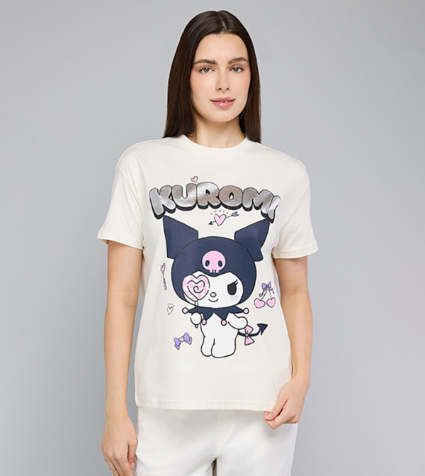 R&B  T-Shirts - Off White Short Sleeve T-Shirts