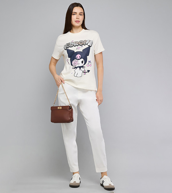 R&B  T-Shirts - Off White Short Sleeve T-Shirts