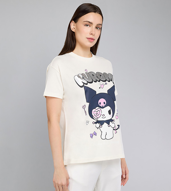 R&B  T-Shirts - Off White Short Sleeve T-Shirts