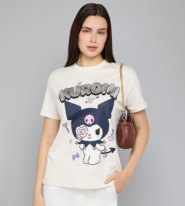 R&B  T-Shirts - Off White Short Sleeve T-Shirts