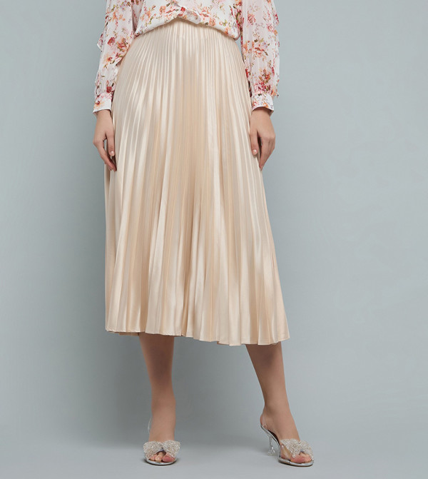 R&B  Midi Skirts - Beige Midi Skirts