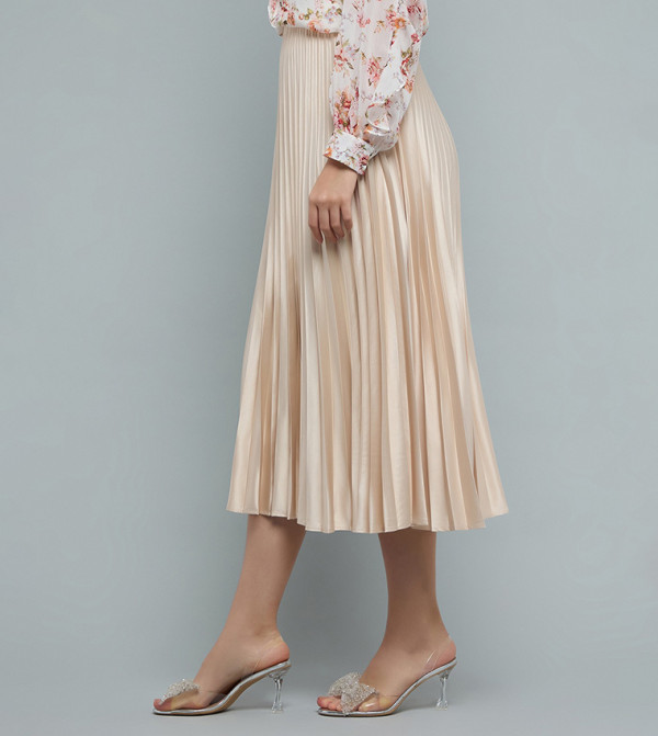 R&B  Midi Skirts - Beige Midi Skirts