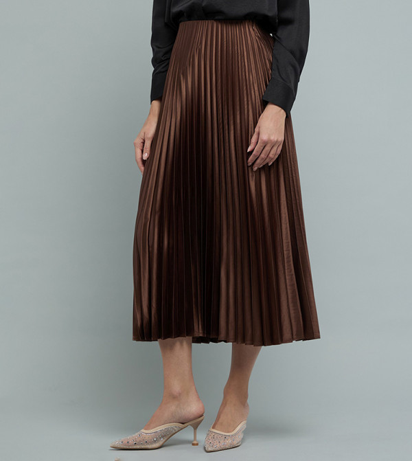 R&B - Brown Midi Skirts