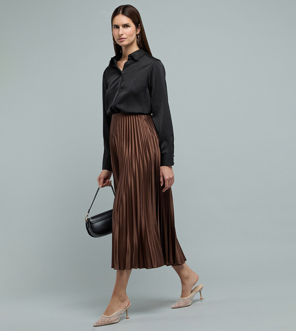 R&B - Brown Midi Skirts