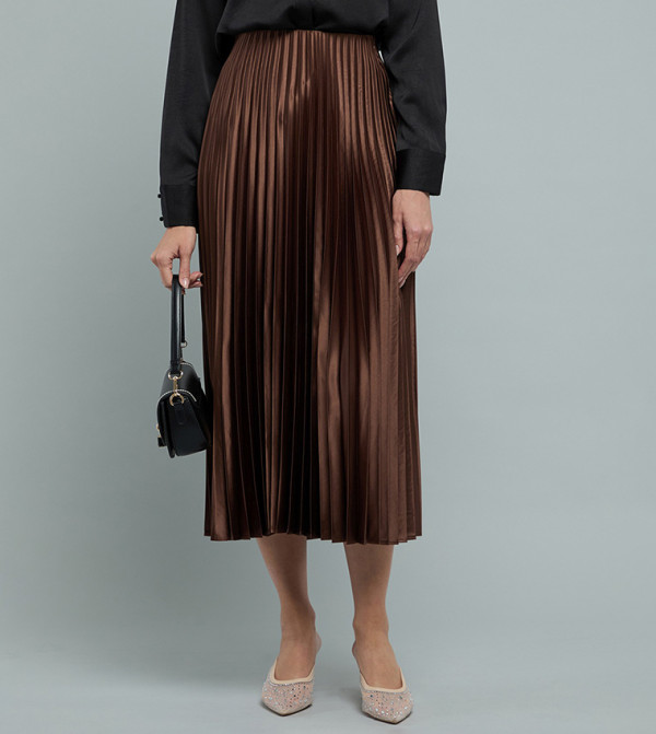 R&B - Brown Midi Skirts