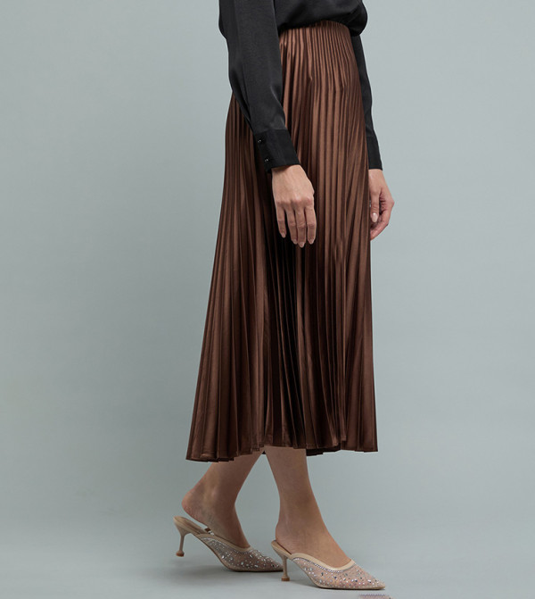 R&B - Brown Midi Skirts