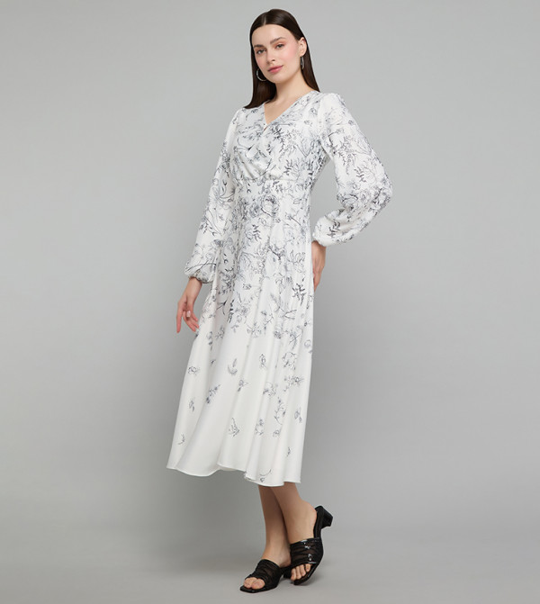 R&B  Midi Dresses - White Midi Dresses