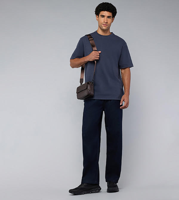 R&B R&B - Blue Round Neck T-Shirts