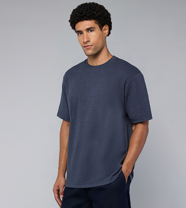 R&B R&B - Blue Round Neck T-Shirts