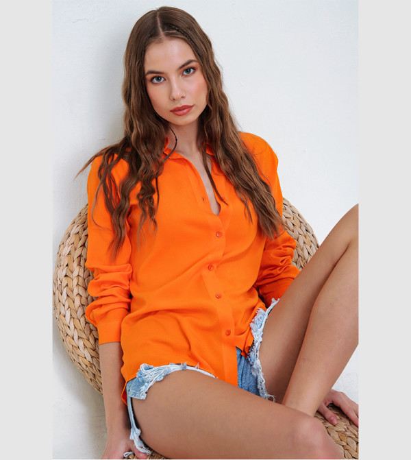 Trend Alaçatı Stili Trend Alaçatı Stili - Orange Shirts