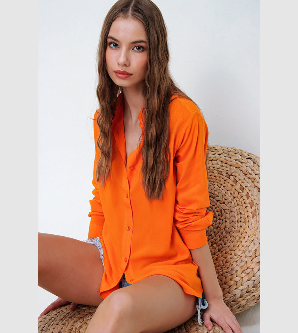 Trend Alaçatı Stili Trend Alaçatı Stili - Orange Shirts