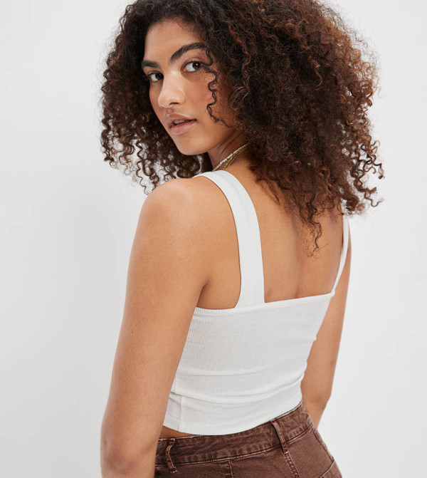 American Eagle  Sleeveless Tops - White Sleeveless Tops