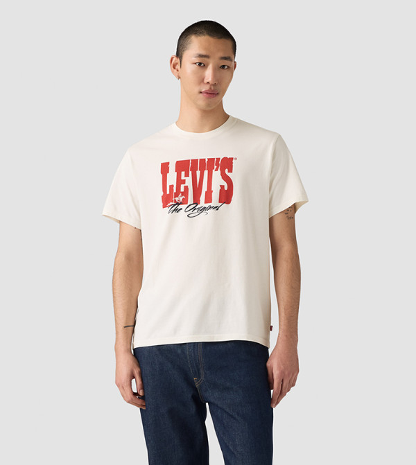 Levi's Levi's - Off White Round Neck T-Shirts