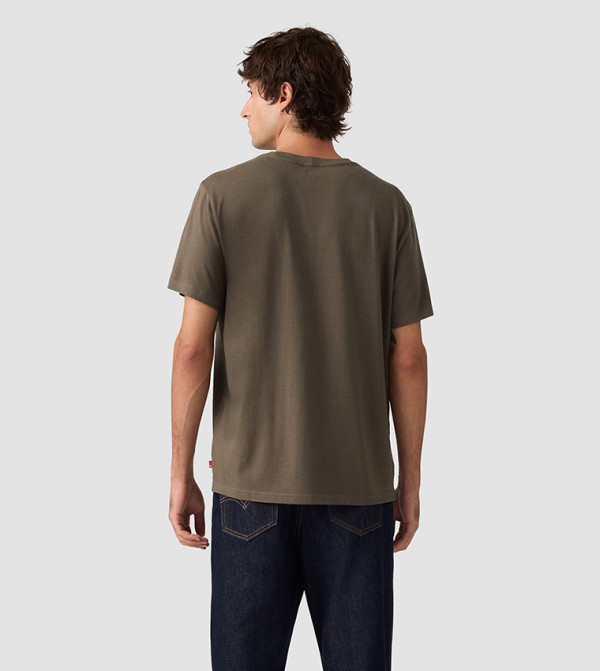 ليفايز ملابس - كاكي Round Neck T-Shirts