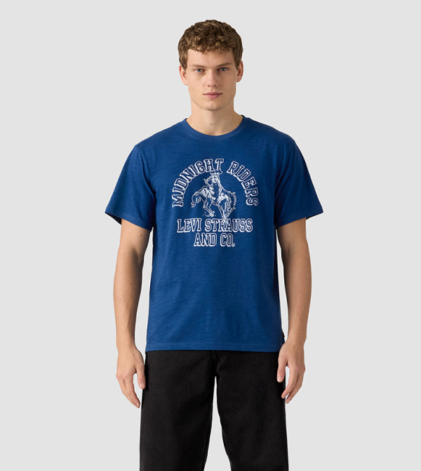 Levi's  Casual T-Shirts - Blue Round Neck T-Shirts