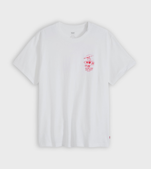 Levi's  T-Shirts - White Round Neck T-Shirts
