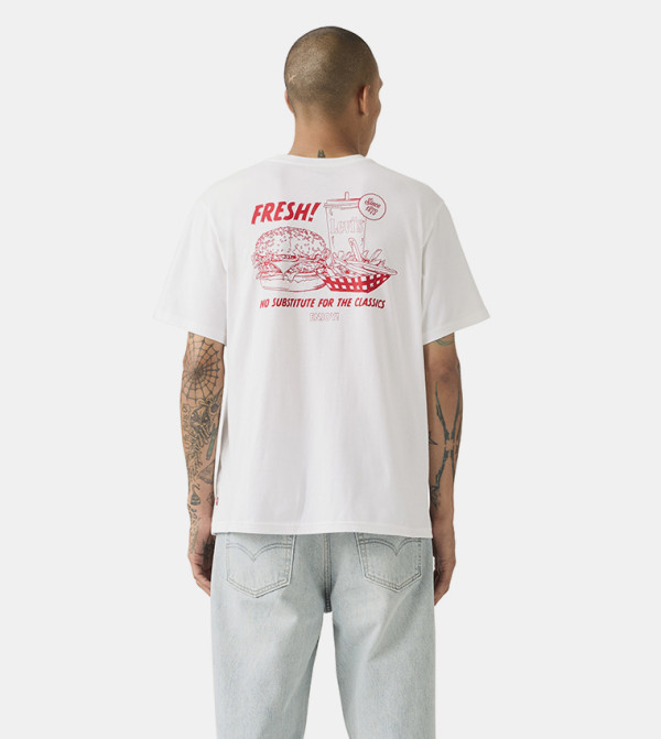 Levi's  T-Shirts - White Round Neck T-Shirts
