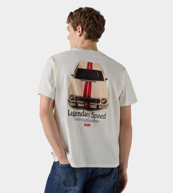 Levi's  Casual T-Shirts - Beige Round Neck T-Shirts