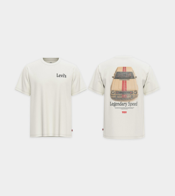 Levi's  Casual T-Shirts - Beige Round Neck T-Shirts
