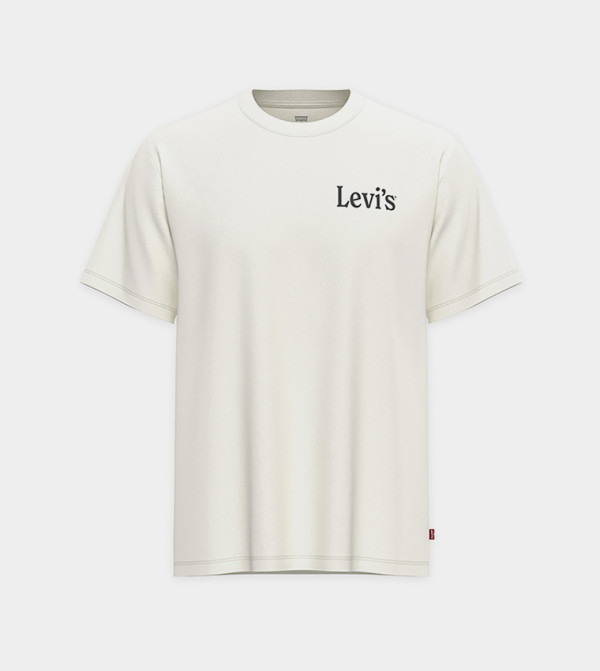 Levi's  Casual T-Shirts - Beige Round Neck T-Shirts