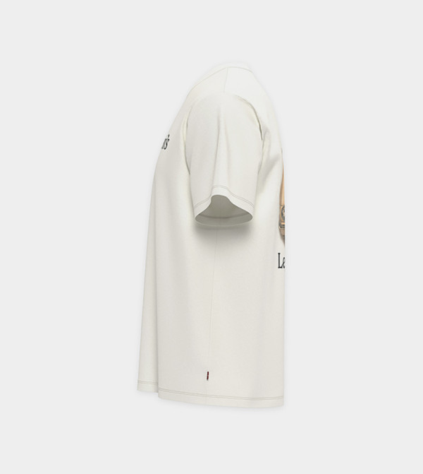 Levi's  Casual T-Shirts - Beige Round Neck T-Shirts