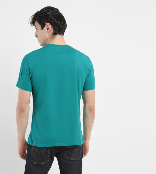 Levi's  deep-earth - Teal Round Neck T-Shirts
