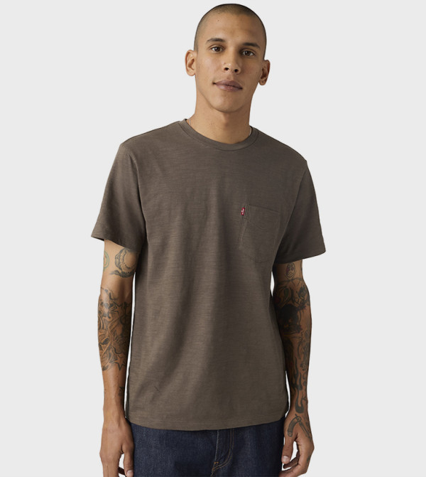Levi's  Round Neck T-Shirts - Brown Round Neck T-Shirts