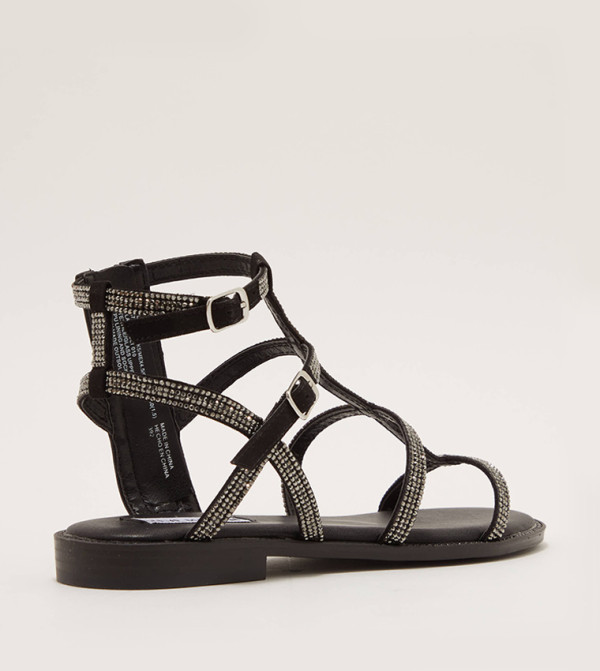Steve Madden Gladiators - Black Flat Sandals