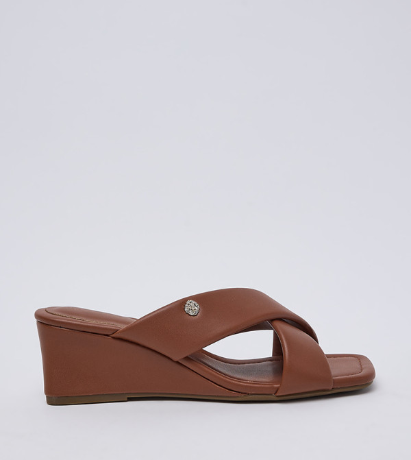 آن كلاين  summer-workwear-w - بني  أحذية كعب سميك